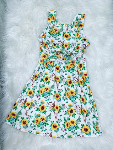 Sunflower Bullskull Tank Dress - Nico Bella Boutique 