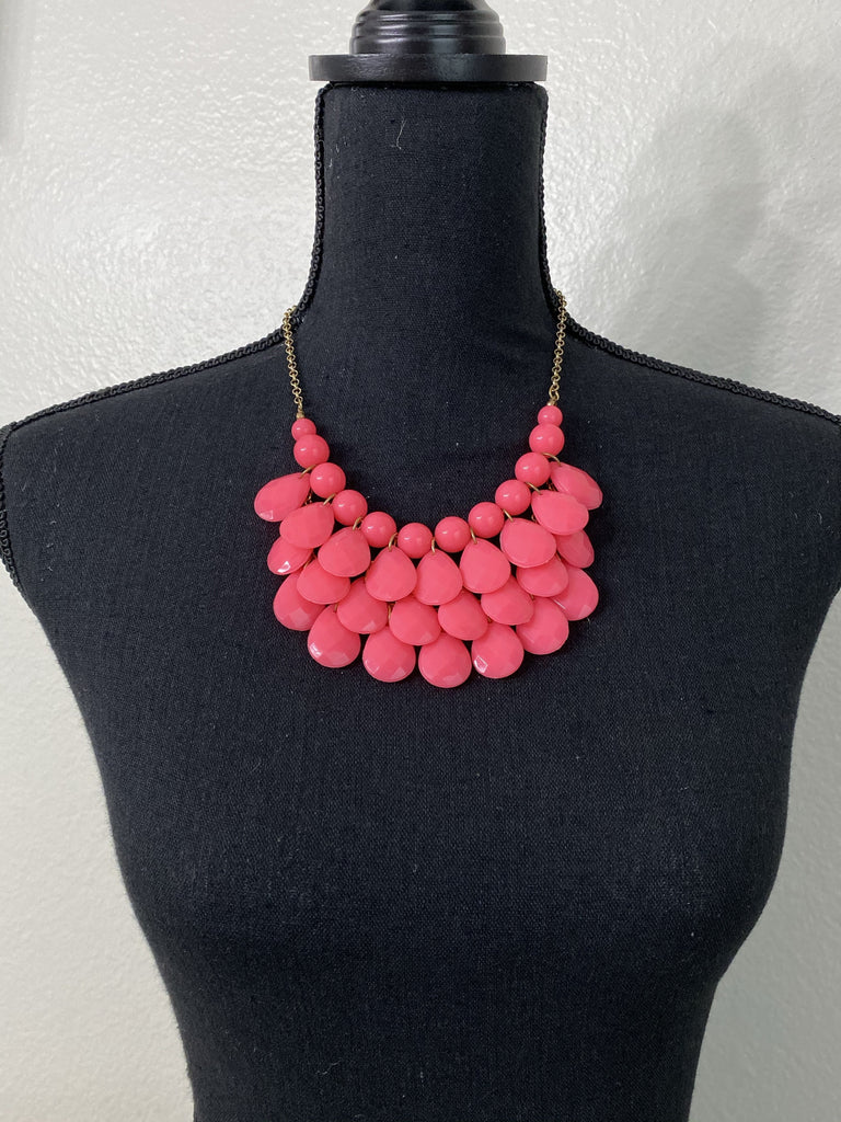 Bright Pink Teardrop Necklace - Nico Bella Boutique 