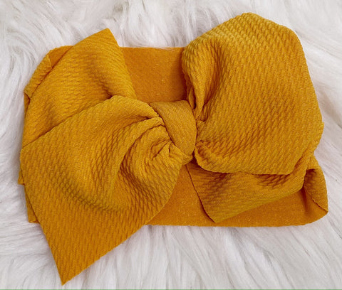 Mustard Head Wrap Bow Headband - Nico Bella Boutique 