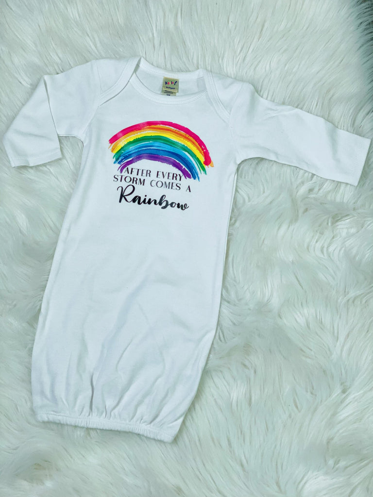 Rainbow Baby Gown - Nico Bella Boutique 