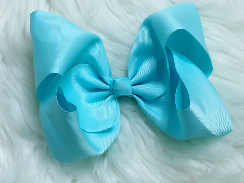 Light Blue 8 Inch Hair Bow - Nico Bella Boutique 