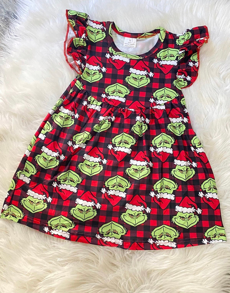 The Grinch Buffalo Plaid Girls Pearl Dress Double Take Western Boutique The Grinch Buffalo Plaid Girls Pearl Dress Double Take Western Boutique