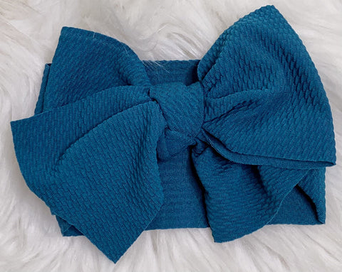 Teal Head Wrap Bow Headband - Nico Bella Boutique 