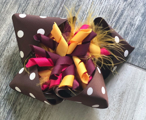 Brown Fall Cork Center Bow - Nico Bella Boutique 