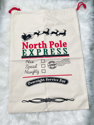 Personalized North Pole Express Santa Sack - Nico Bella Boutique 