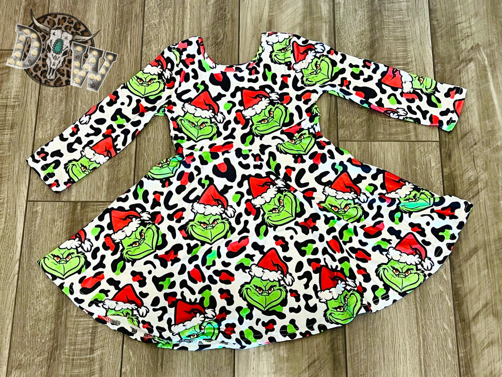 Grinch Leopard Twirl Dress 2T Grinch Leopard Twirl Dress 2T