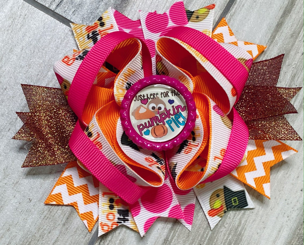 Here for the Pumpkin Pie Hair Bow - Nico Bella Boutique 