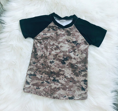 Army Print Camo Tee - Nico Bella Boutique 