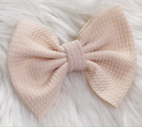 Ivory Nylon Bow Hair Clip - Nico Bella Boutique 