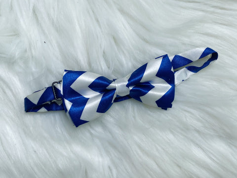 Boys Blue Chevron Bow Tie - Nico Bella Boutique 