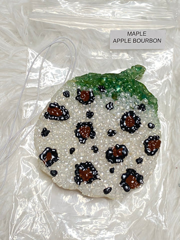 White Leopard Pumpkin Freshie - Maple Apple Bourbon