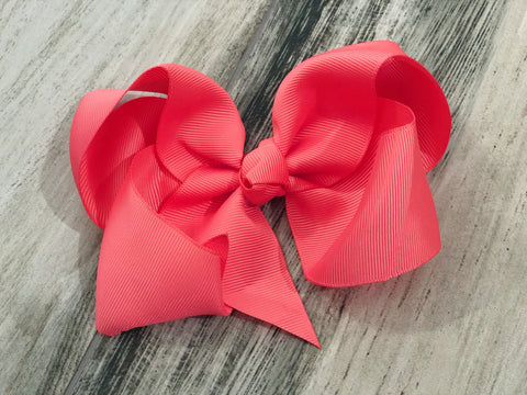 Coral Girls Hair Bow - Nico Bella Boutique 