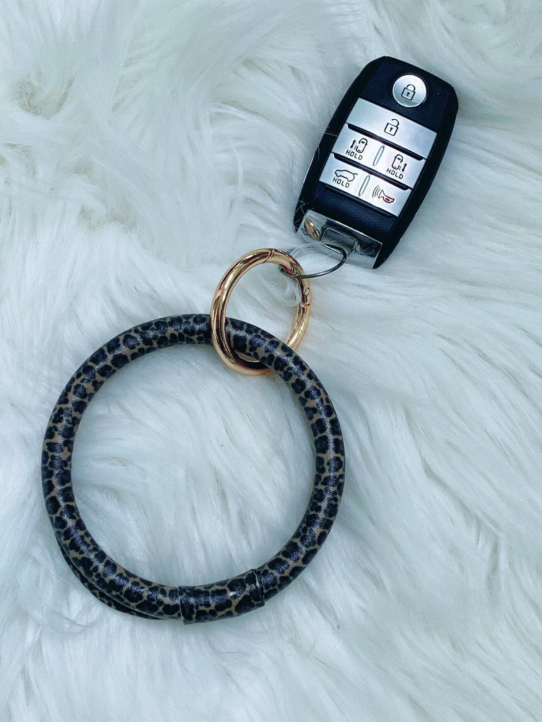 Leopard Wristlet Bangle Keychain - Nico Bella Boutique 
