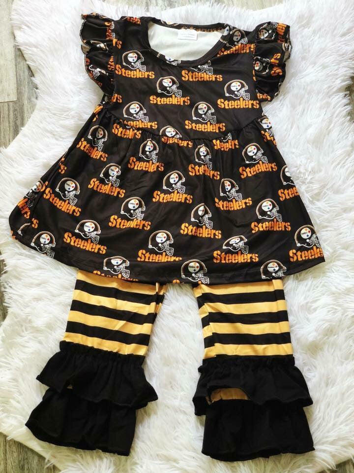 Steelers Girls Pant Set - Nico Bella Boutique 