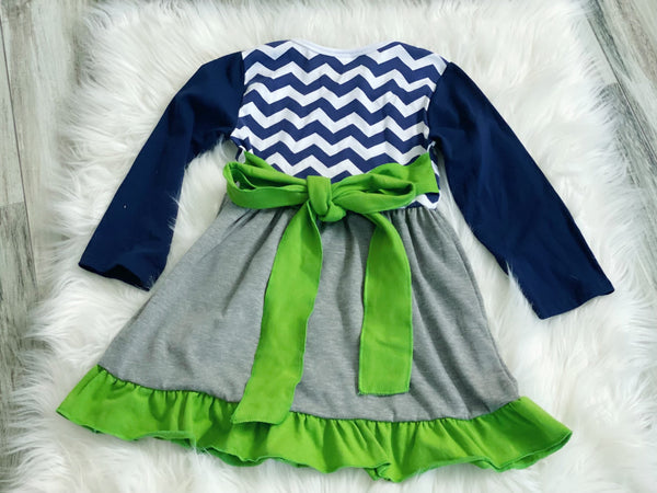 Navy Chevron Ruffle Tie-back Tunic - Nico Bella Boutique 