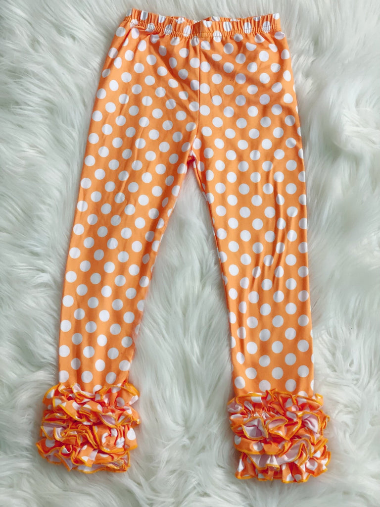 Orange Polka Dot Icing Pants - Nico Bella Boutique 