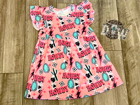 Pink Howdy Cowgirl Pearl Dress