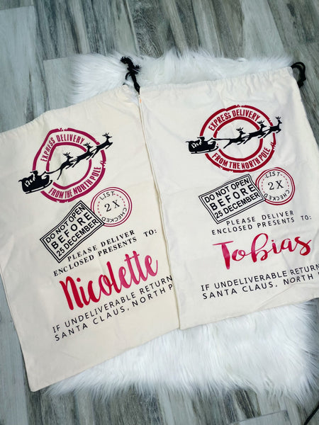 Personalized Sleigh Santa Sack - Nico Bella Boutique 