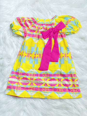 Yellow Aztec Dress - Nico Bella Boutique 