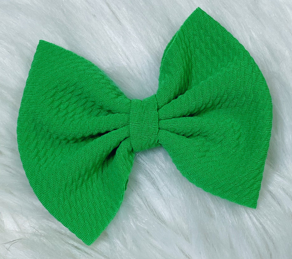 Green Nylon Bow Hair Clip - Nico Bella Boutique 