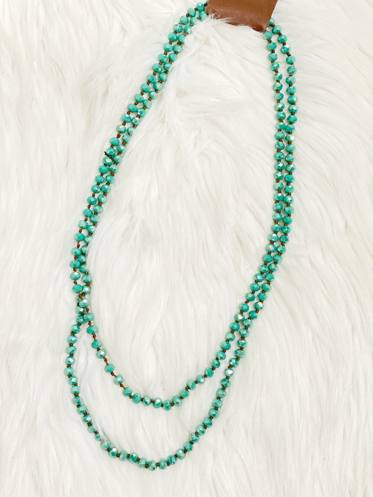 Turquoise Crystal Beaded Necklace - Nico Bella Boutique 