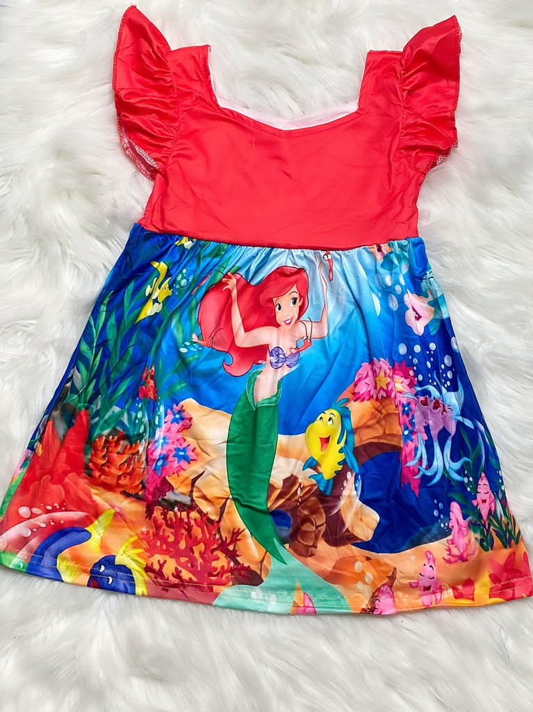 Little Mermaid Princess Panel Dress - Nico Bella Boutique 