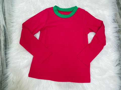 Red and Green Long Sleeve Shirt - Nico Bella Boutique 