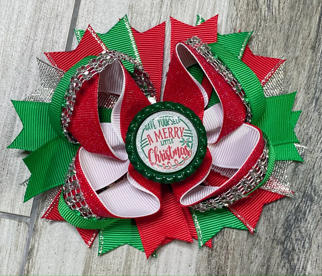 Have Yourself a Merry Little Christmas Hair Bow - Nico Bella Boutique 