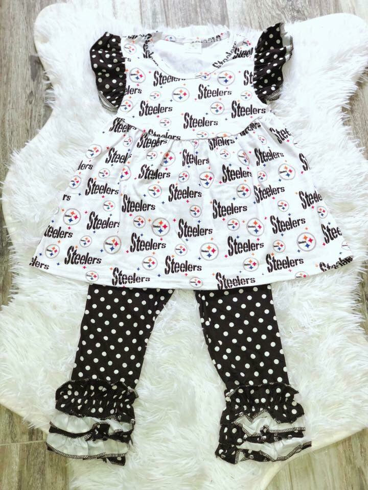 Steelers Girls Pant Set - Nico Bella Boutique 