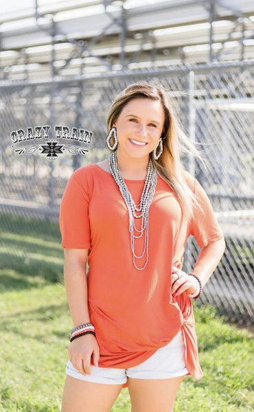 Let's Get Knotty Orange Top - Nico Bella Boutique 