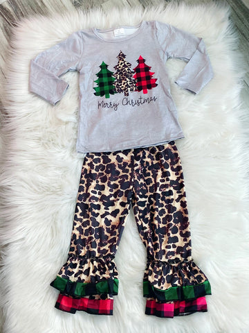 Merry Christmas Leopard Buffallo Plaid Accent Set - Nico Bella Boutique 