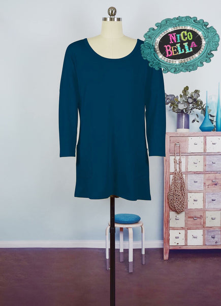 Blue Back Button Shirt - Nico Bella Boutique 