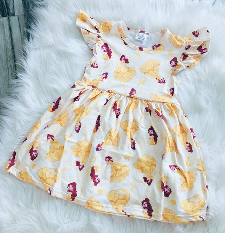 Yellow Belle Girls Pearl Dress - Nico Bella Boutique 