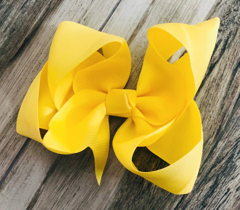 Yellow Girls Hair Bow - Nico Bella Boutique 