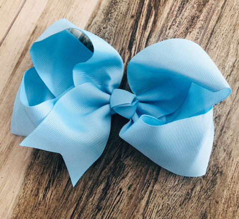 Light Blue Girls Hair Bow - Nico Bella Boutique 
