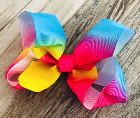 Rainbow Girls Hair Bow - Nico Bella Boutique 