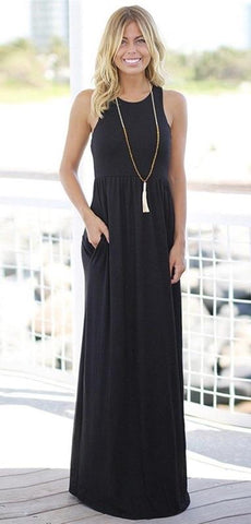 Black Racerback Maxi Dress - Nico Bella Boutique 