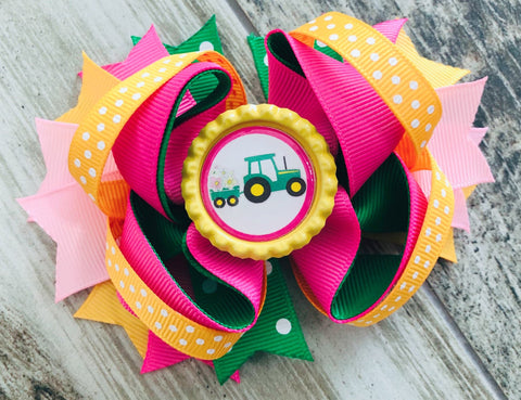 John Deere Hair Bow - Nico Bella Boutique 