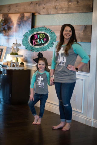 He is Risen Indeed Kids Raglan - Nico Bella Boutique 